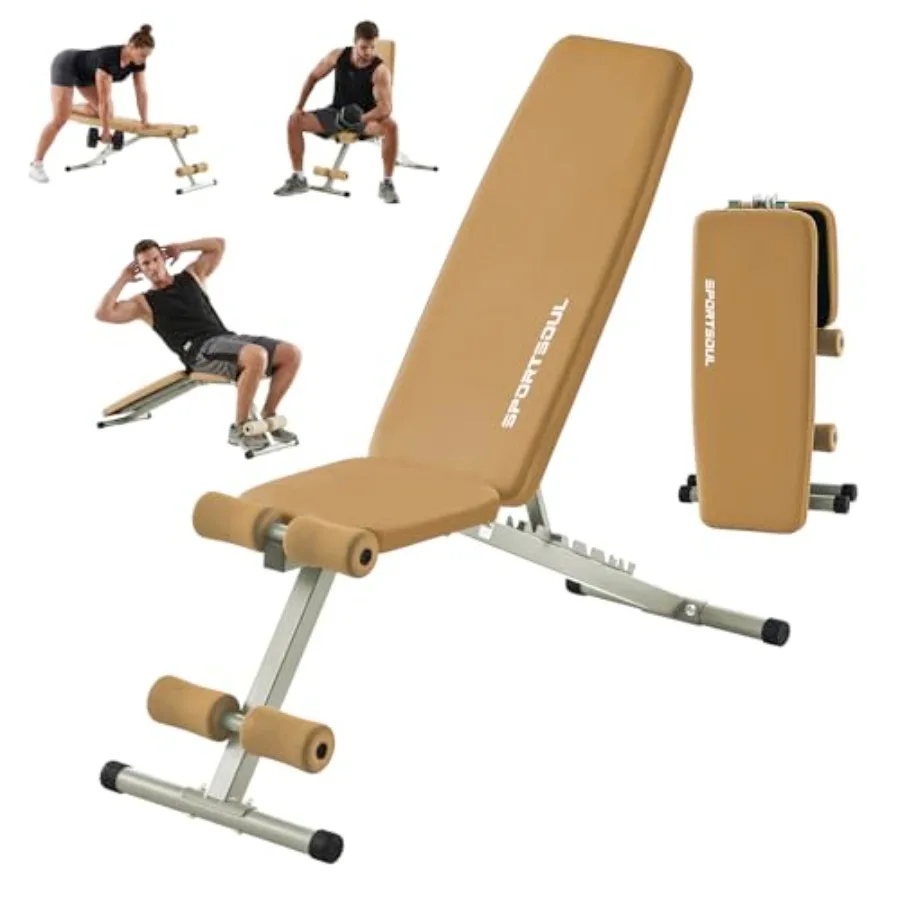 

880LB Weight Bench for Home Gym with Adjustable 8-Position Backrest in Black for Strength Training Incline Decline Flat Foldabl