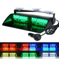 Barra de luz estroboscópica para tablero de parabrisas, 16 LED, lámpara Flash de advertencia para coche y camión, luces de policía, lámpara de señal de emergencia de 12V, iluminación Flash