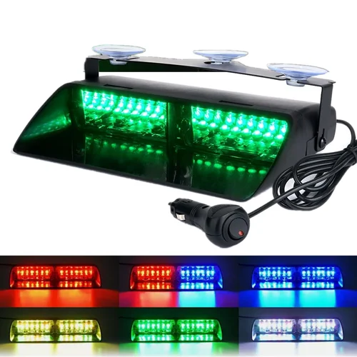Barra de luz estroboscópica para tablero de parabrisas, 16 LED, lámpara Flash de advertencia para coche y camión, luces de policía, lámpara de señal de emergencia de 12V, iluminación Flash