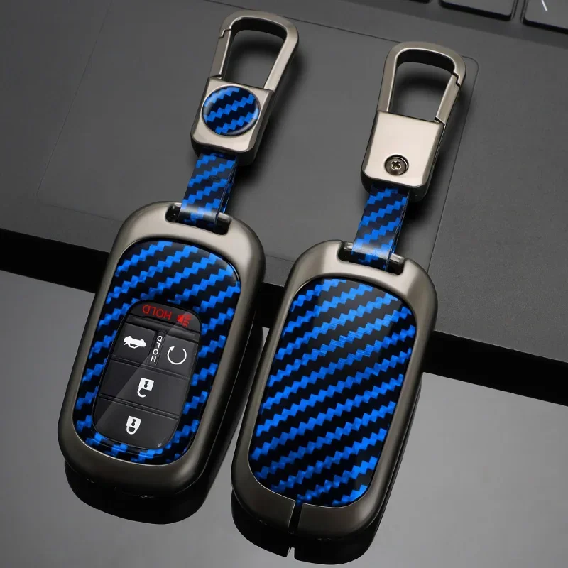 

Carbon fiber Zinc Alloy Car Remote Key Case Cover Shell For Honda Civic 2022 5 Buttons Protector Holder Fob Keyless Accessories