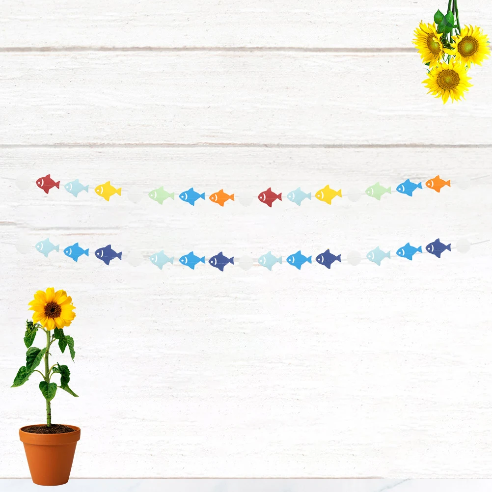 

Paper Bunting Banner for Baby Birthday Decor Small Fish Hanging Room Wall Window Kids Nursery Photo Backdrop Party Supplies