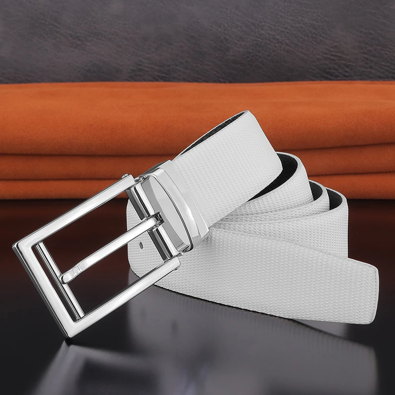 2022 designer white belts men high quality pin buckle genuine leather famous brand young men cowboy casual ceinture homme