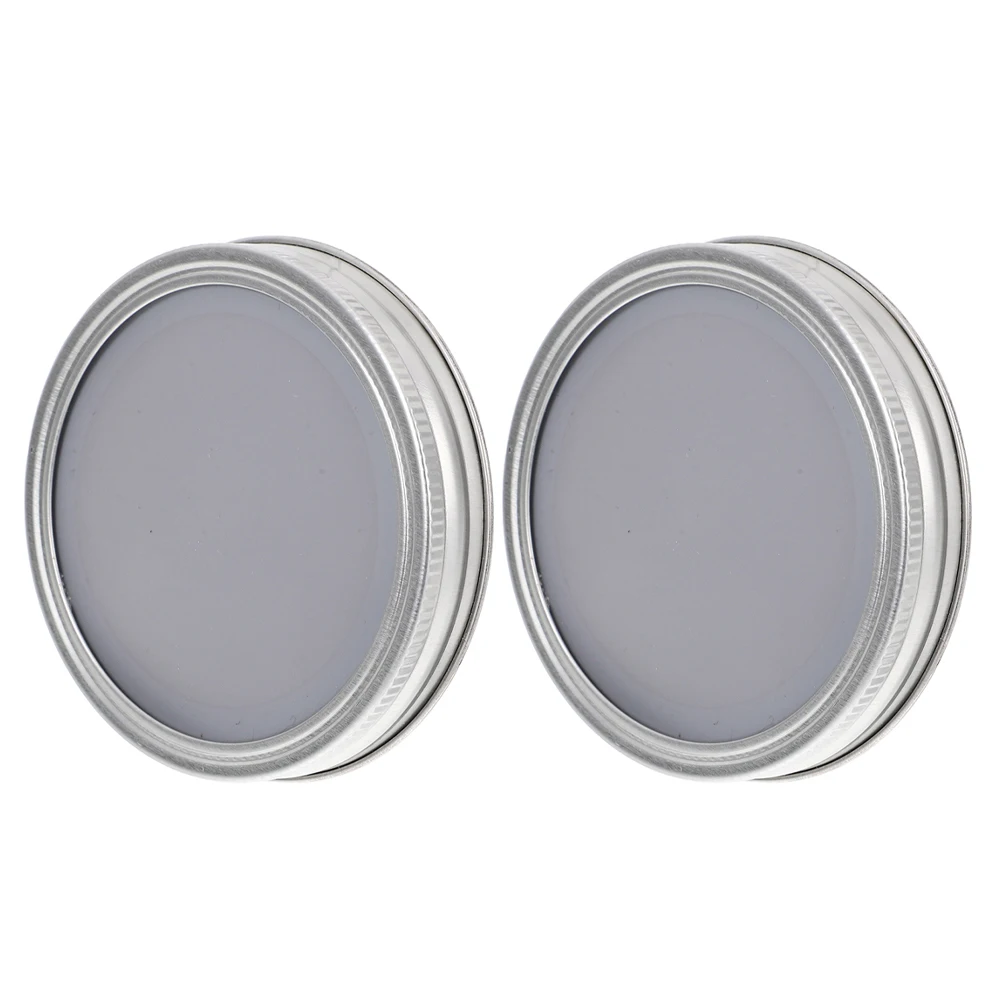 

2pcs Mason Jar Lids Wide Mouth Stainless Steel Silicone Sealed Canning Jars Regular Lid Organizer For Kitchen Storage