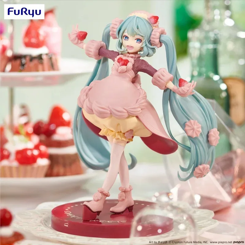 genuine-17cm-hatsune-miku-anime-figure-furyu-doll-miku-strawberry-chocolate-cake-pvc-handmade-model-desktop-decoration-toy-gift