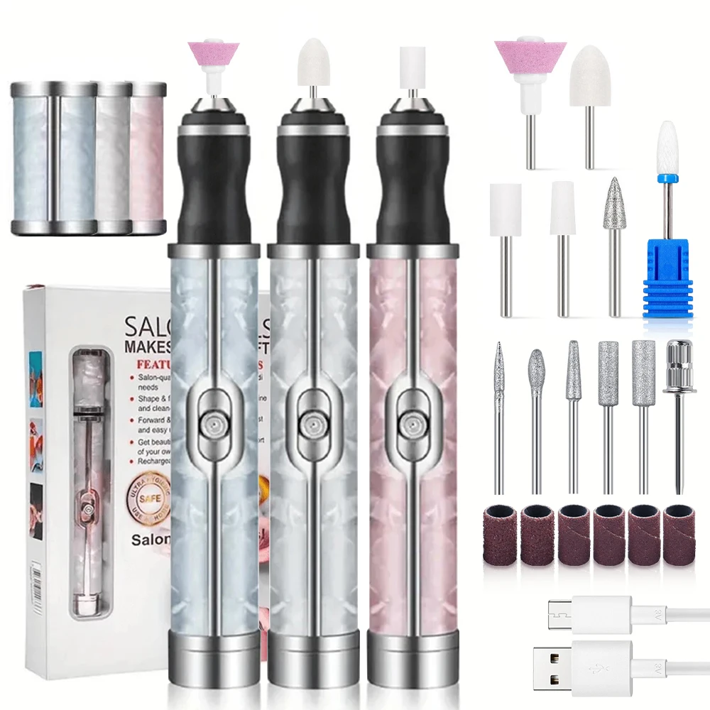 

Nail Drill Set Nail File Portable Rechargeable Scrub Machine Nail Sharpening Home Professional Salon Nail Art Set