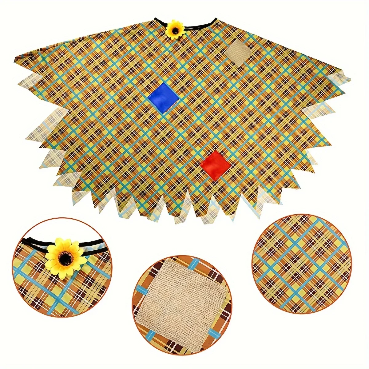 هالوين الفزاعة زي الديكور عباءة حمراء متقلب عباءة الساحرة معالج عباءة