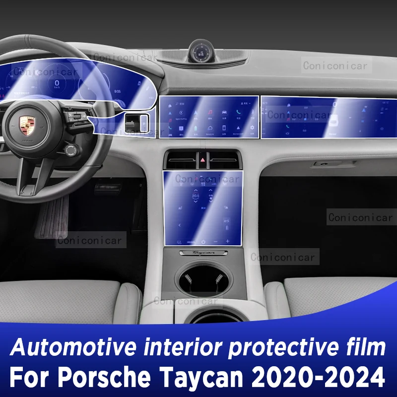 

For PORSCHE Taycan 2020-2024 Gearbox Panel Dashboard Navigation Automotive Interior Protective Film TPU Anti-Scratch Accessories