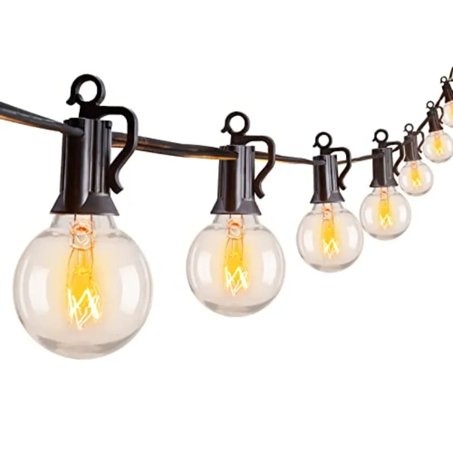Outdoor String Light 55Feet G40 Globe Patio Lights with 52 Edison Glass Bulbs 2 Spare,Waterproof Connectable Hanging Christmas