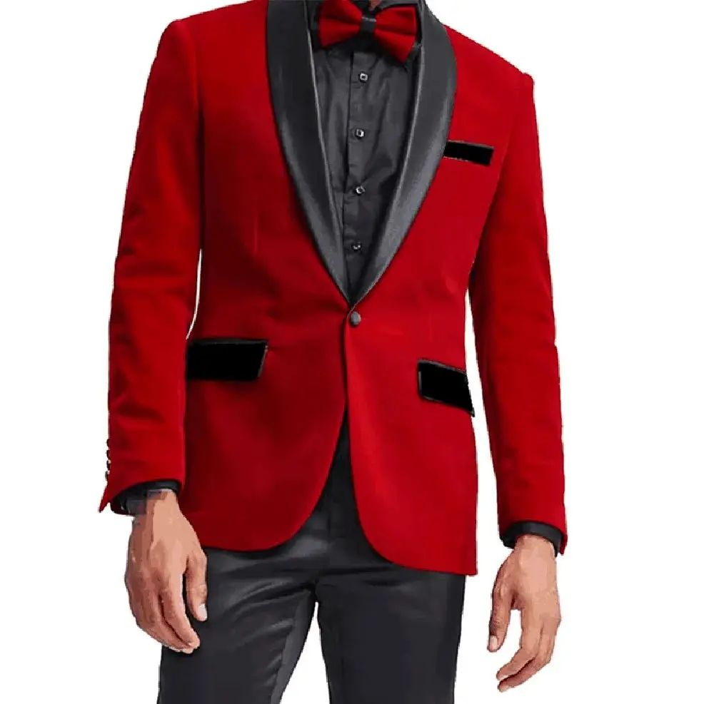 Slim Fit Red Suit Single Piece Jacket Elegant and Fashionable High-quality Male Blazer 1 Pcs