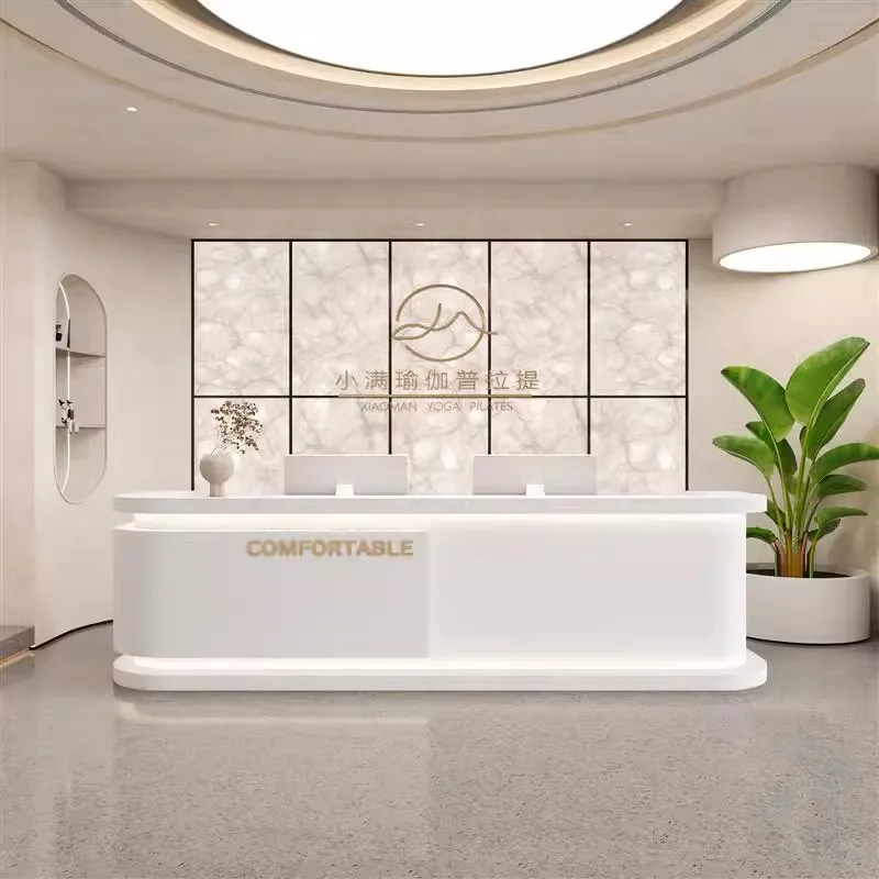 Light Luxury High End Reception Counter for Beauty Salon Bar Dance Training Class Dental Clinic Front Desk Checkout Page