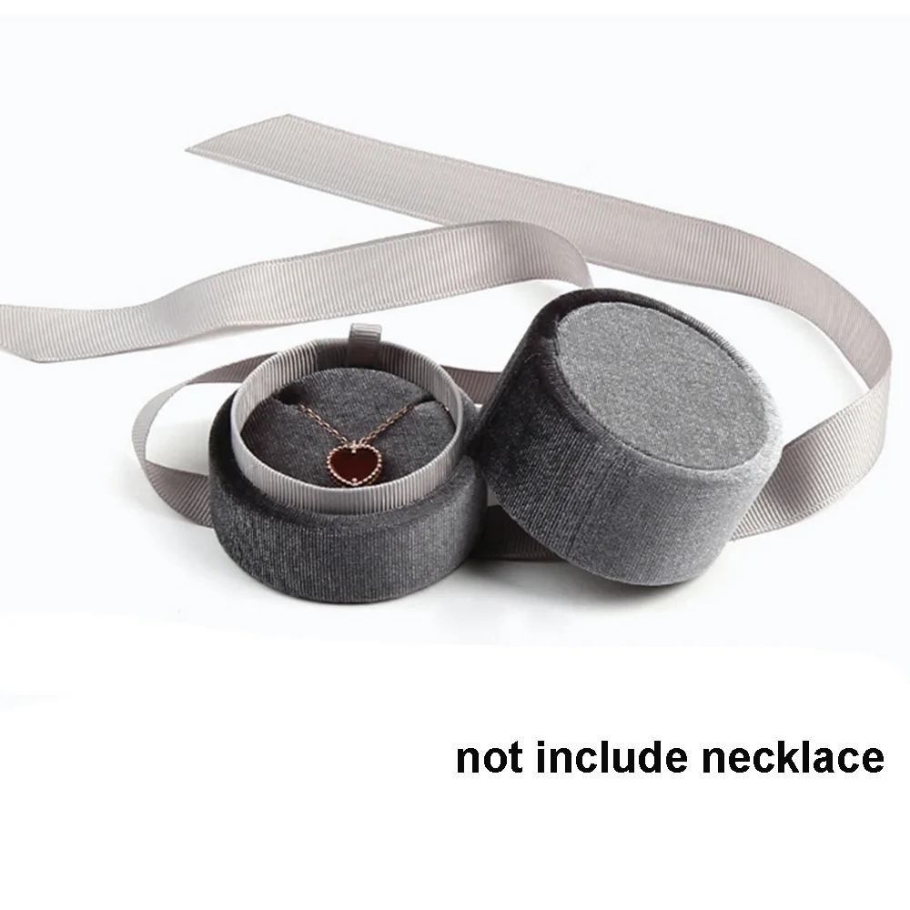 

Round Cute Bowknot Velvet Gift Box Wedding Fashion Accessories Jewelry Display Jewelry Box Displays Box