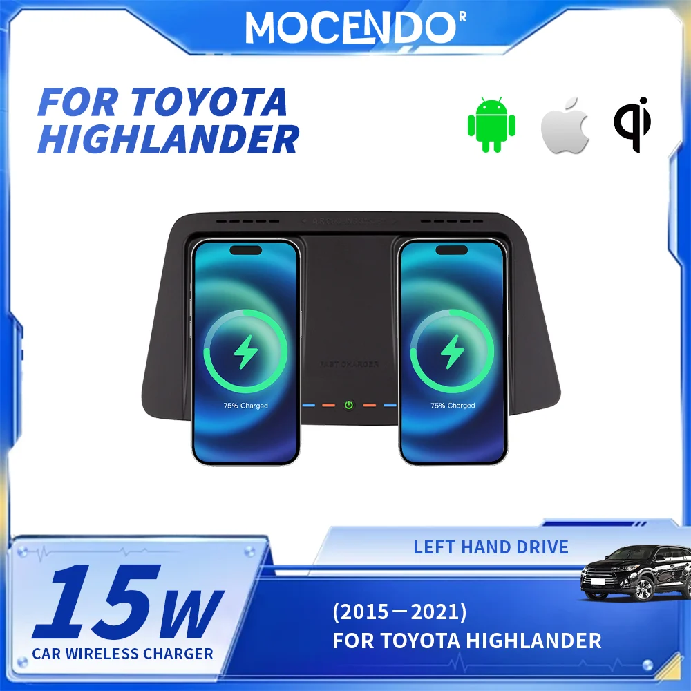 

car wireless charger pad For Toyota Highlander 2015-2021 car charger fast charging accesorios para auto car charger