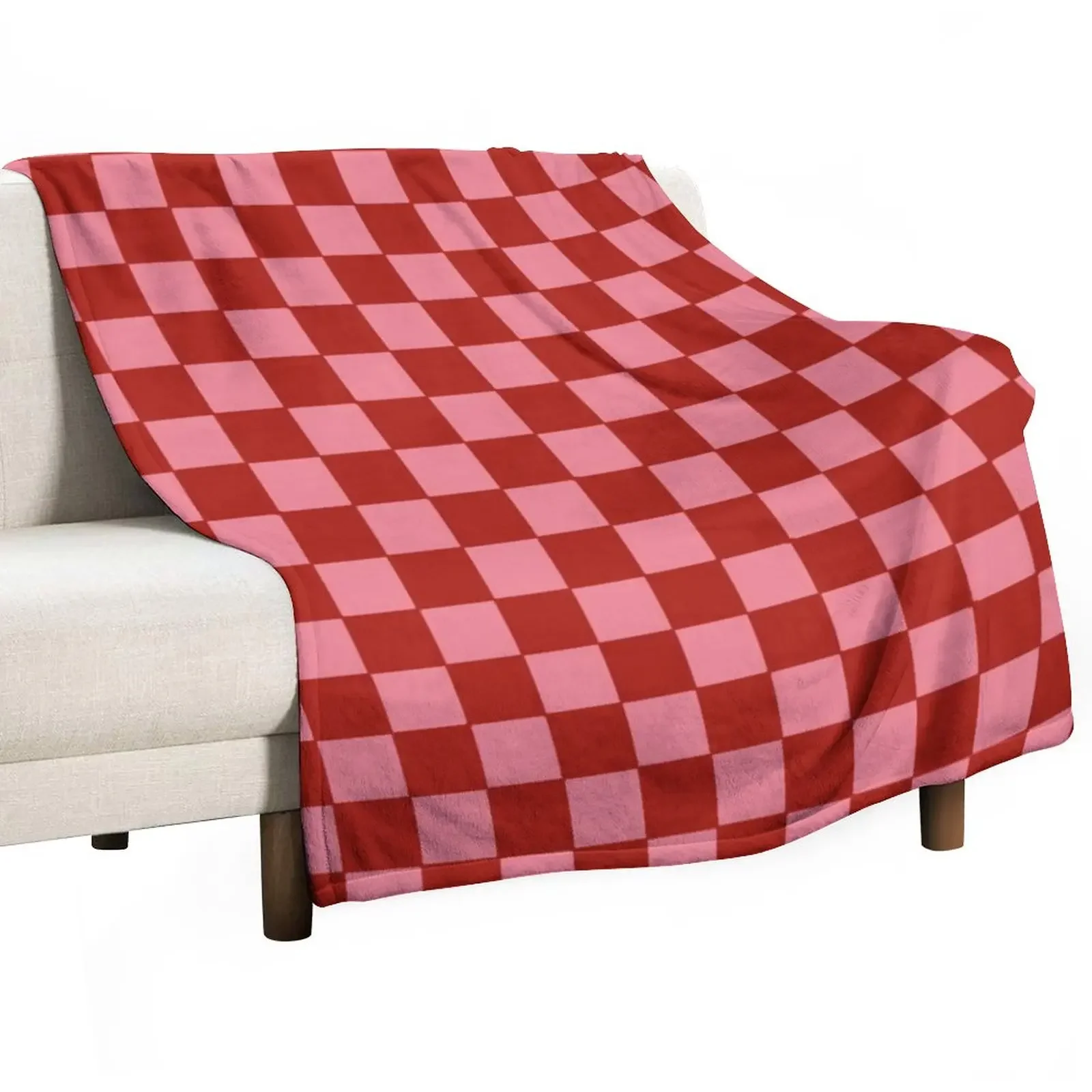 

Pink and Red Checkered Throw Blanket Furrys Beautifuls wednesday Furry Blankets