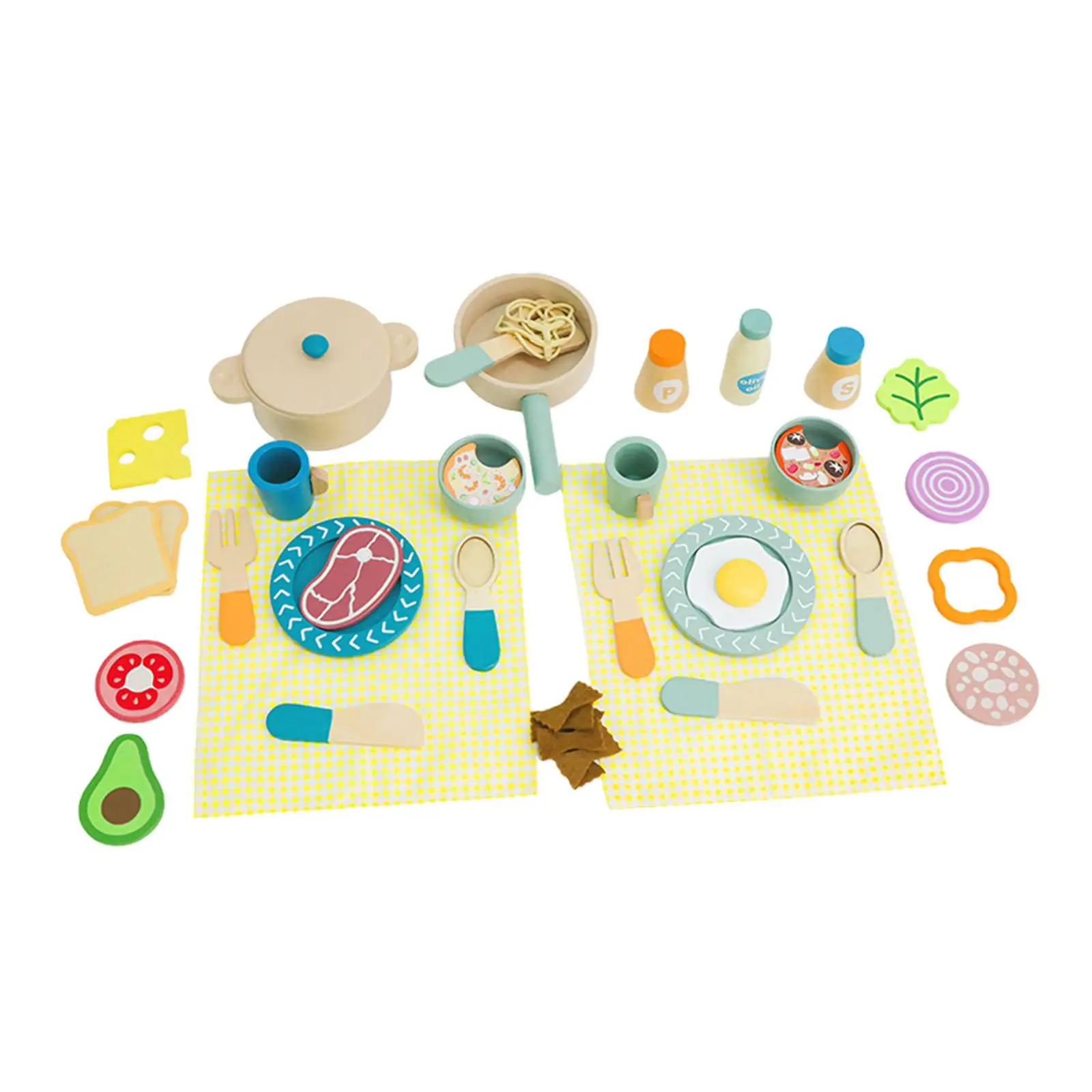 Juego de vajilla de madera para niños, accesorios de cocina, juego de comida, Platos y platos