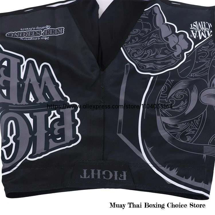 MMA-Shorts zum Training, Kickboxen, Drache, schwarze Kampfshorts für Kampfsport, Cage Fight, Muay Thai, BJJ, Boxen, Grappling – Detail 12