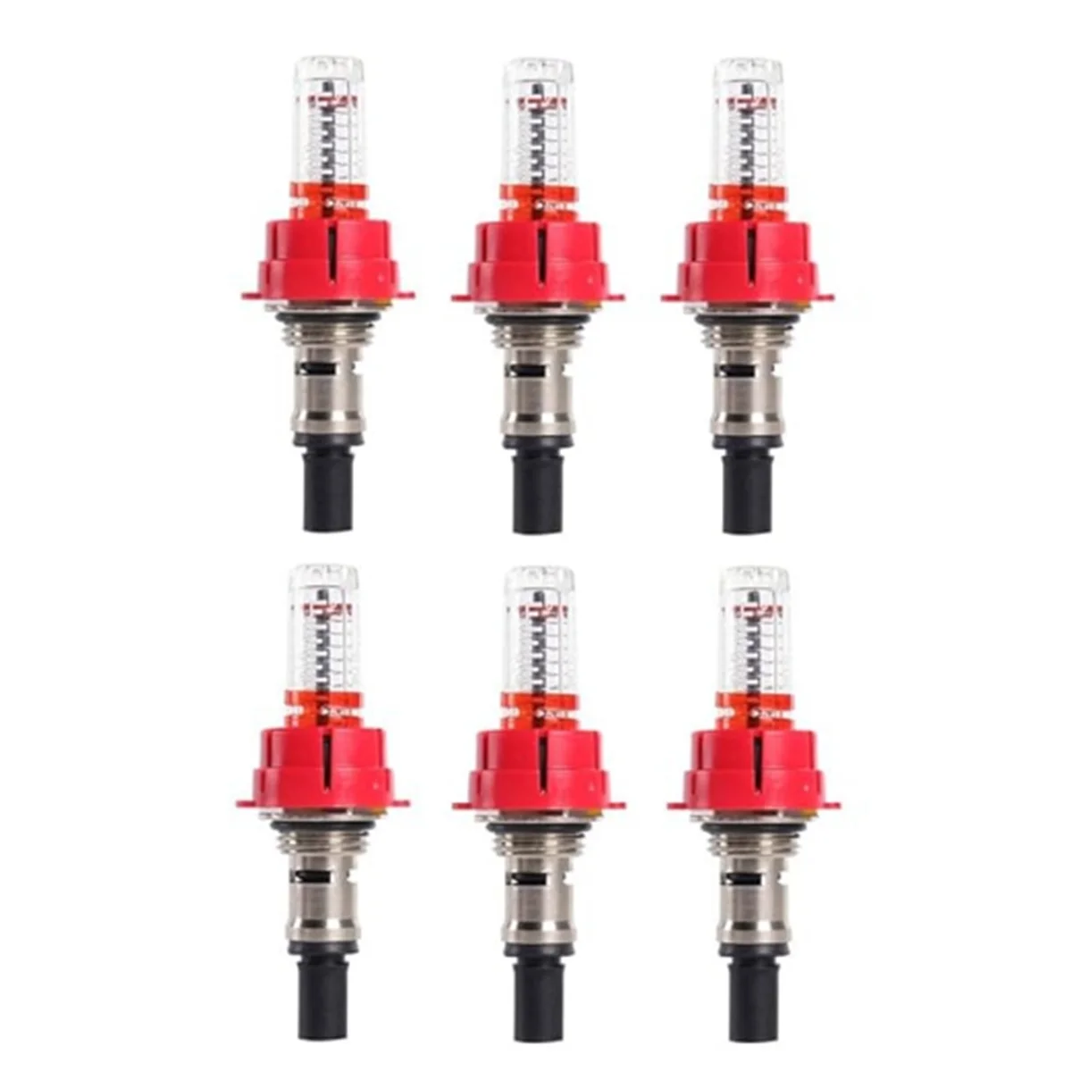T88C 6 Pcs Underfloor Heating Manifold Flow Meter, Visual Flow Monitoring Regulator for Underfloor Heating Systems(1/2)
