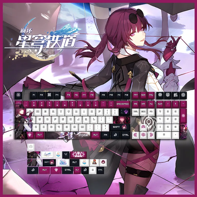 Honkai: Star Rail Kafka Mechanical Keyboard Caps Pbt Anime Games Companion Peripheral Games Keyboard Caps Festival Gift