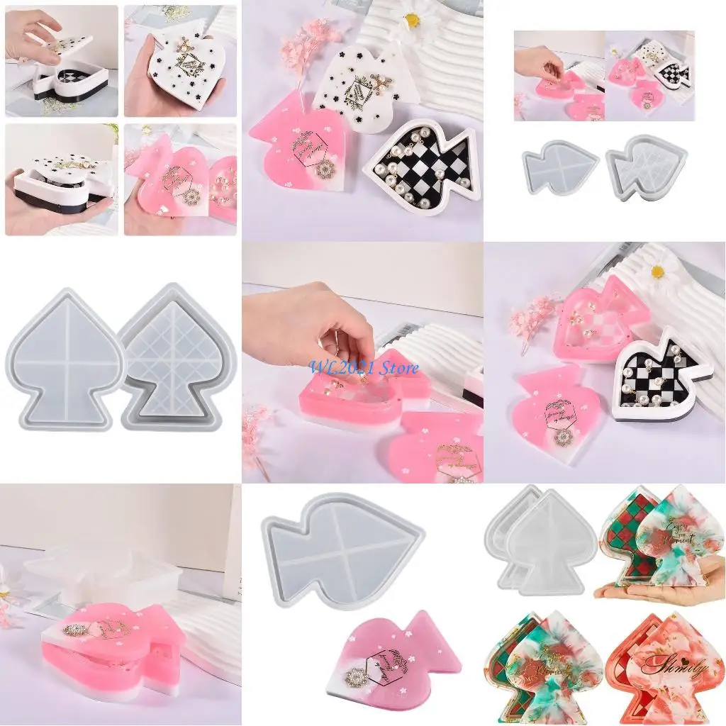 

G5GC Jar Resin Moulds Peach Heart Resin Jar Moulds with Lid Silicone Molds Epoxy Moulds for Storage Container Candy Jar