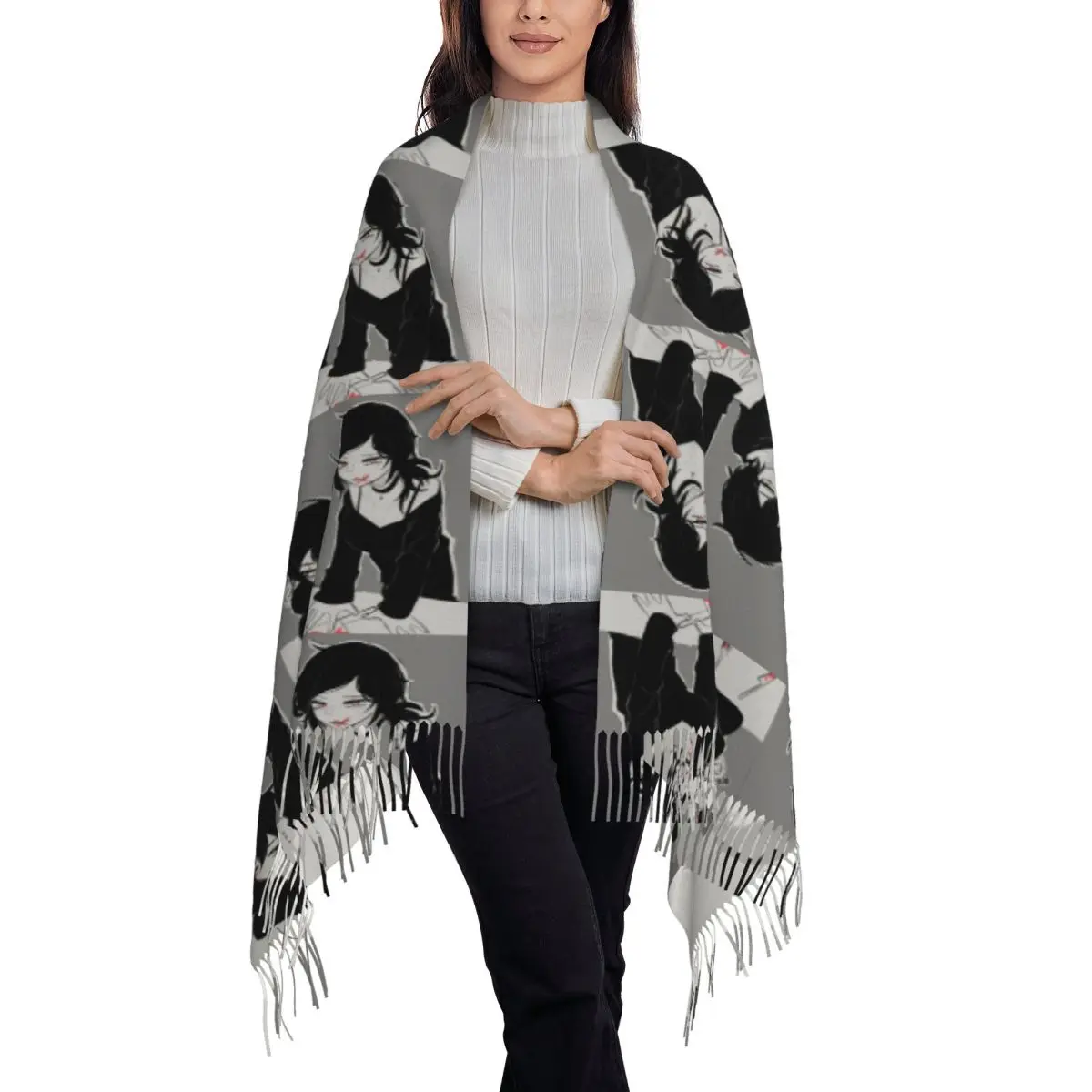 Ashley And Andrew The Coffin Of Andy And Leyley Scarf Tassel Scarves for Women Soft Warm Shawls and Wraps Fall Winter Shawl Wrap