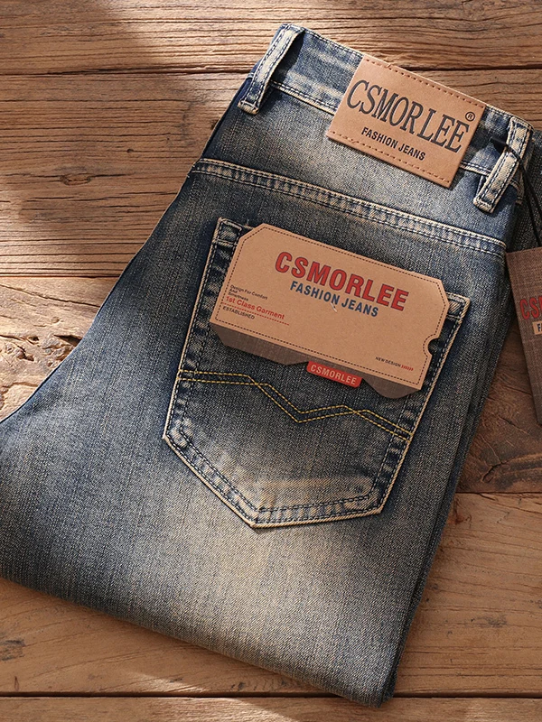 

Spring Edition Men's Jeans Casual Faionable Bronze Color Straight Leg High Waist Denim Pants Versatile Comfortable Wear