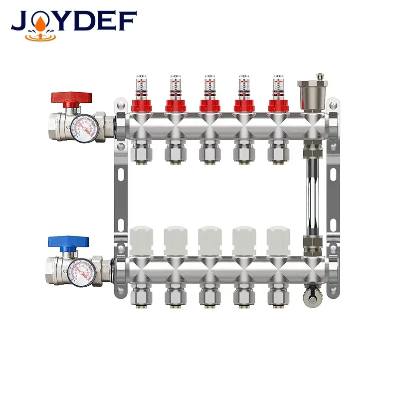 

Stainless steel bamboo floor heating manifold kit,including 1/2 "and 3/4" adapters,suitable for hydraulic (default 1/2 "adapter)