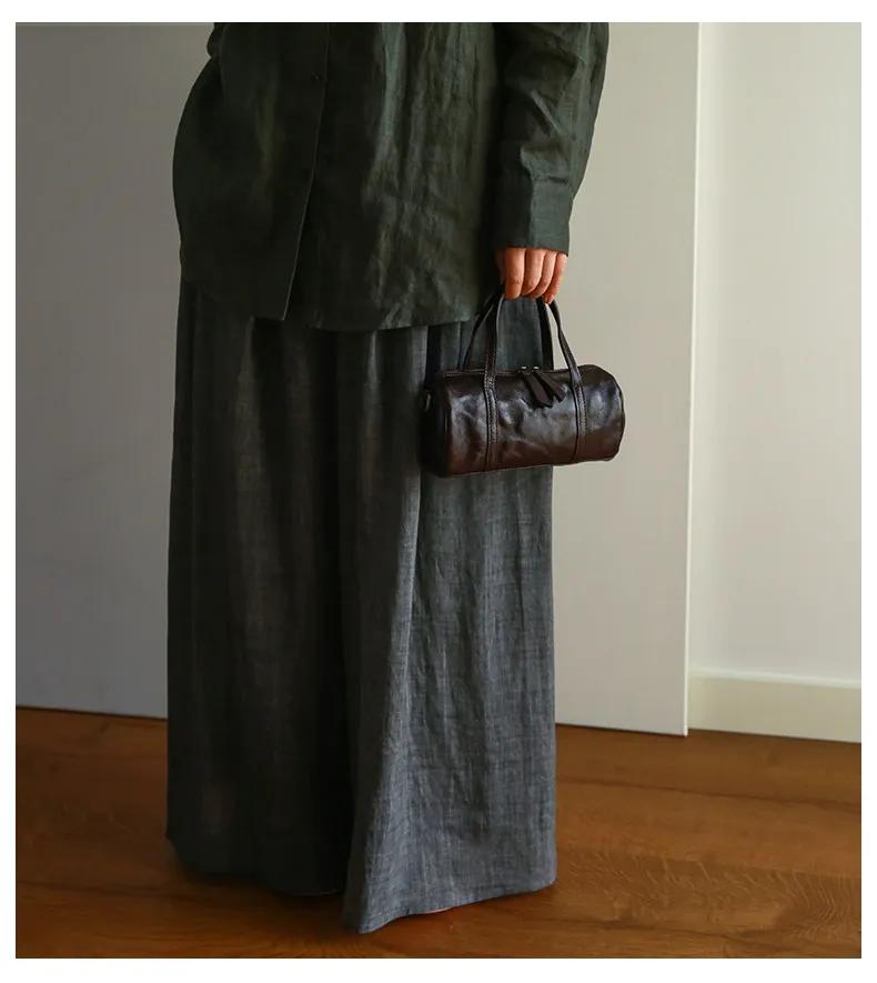 PNDME modische, lässige, handgefertigte Damenhandtasche aus erster Schicht Leder, schlichte, Vintage-Optik, echtes Leder, niedliche Mini-Umhängetasche für Damen – Detail 5