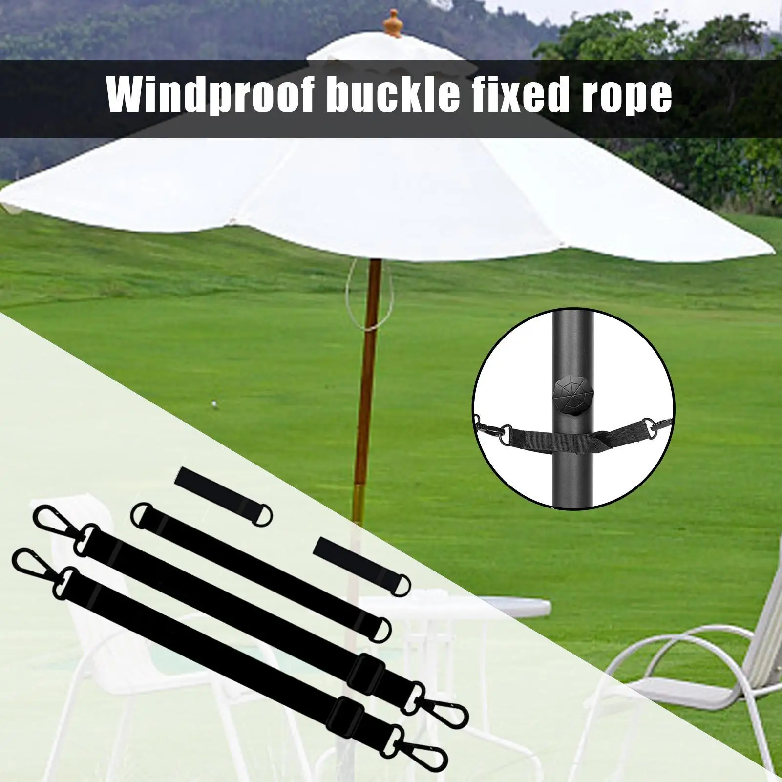 

Camping Tent Adjustable Wind Protection For Large Cantilever Parasols Wind Lock Weatherproof Fixed Strap For Parasol With Hooks