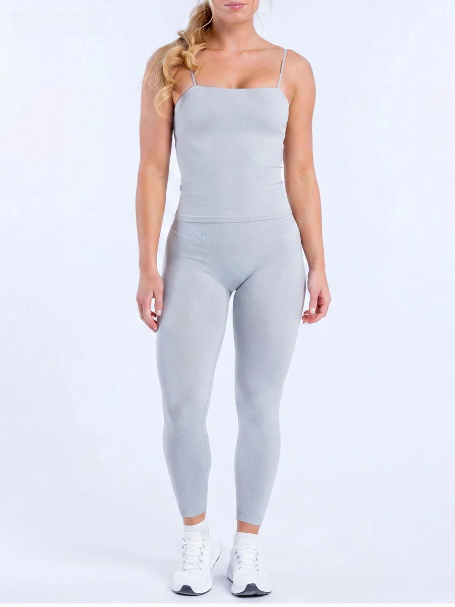 XIN Yoga Sets Women 2 Piece Gym Clothes Defy Longline Strappy Top And Defy Leggings Fitness Suit Pilates Workout Sportswear