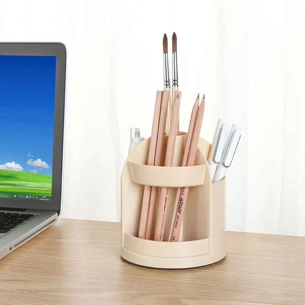 حامل قلم دوار لسطح المكتب ، منظم مكياج ، تصميم متعدد الشبكة ، 360 درجة قابل للتدوير ، تخزين أدوات مكتبية للطلاب متعددة الاستخدامات