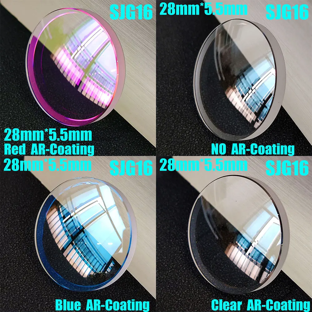 Sapphire crystal double domed SKX013 SKX015 Blue/Red/Clear AR Coating Watch Glass Mod Parts Replacement 28x5.5x3.3mm