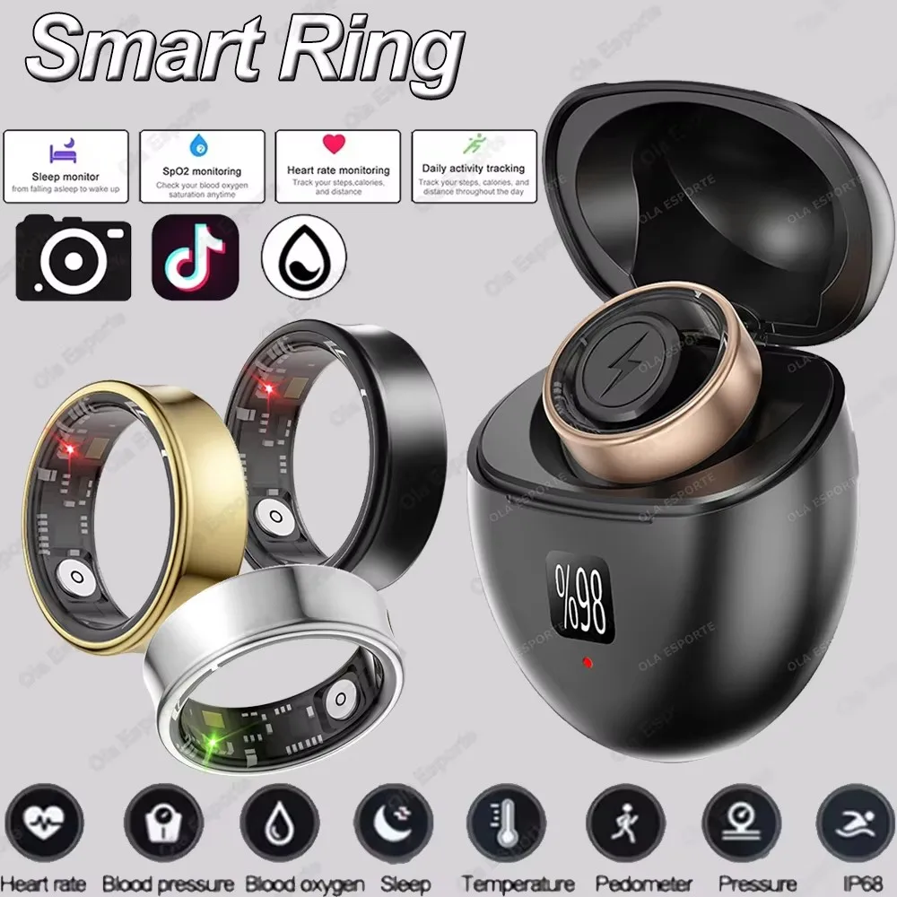 Novo anel inteligente à prova d'água 5atm para samsung galaxy ring masculino feminino 24h monitor de saúde controle de gestos modo multiesporte smartring