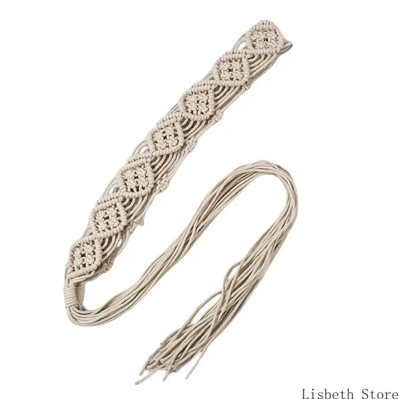 เข็มขัดเชือกแว็กซ์โบฮีเมียน 124a สำหรับผู้หญิงที่ปรับตัวได้เอง