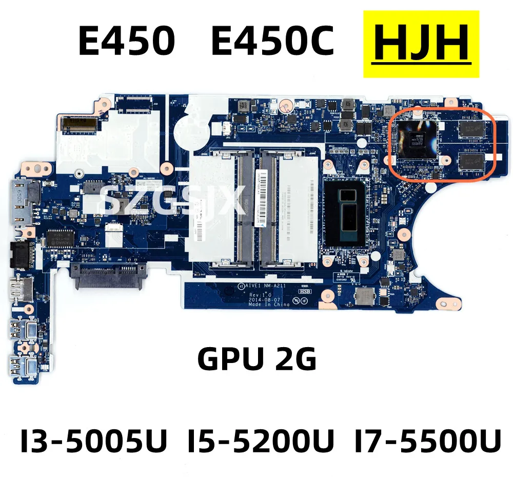 FOR  Lenovo Thinkpad E450 E450C Laptop Motherboard  NM-A211 CPU: I3-5005U I5-5200U I7-5500U GPU:2GB 100% Test OK