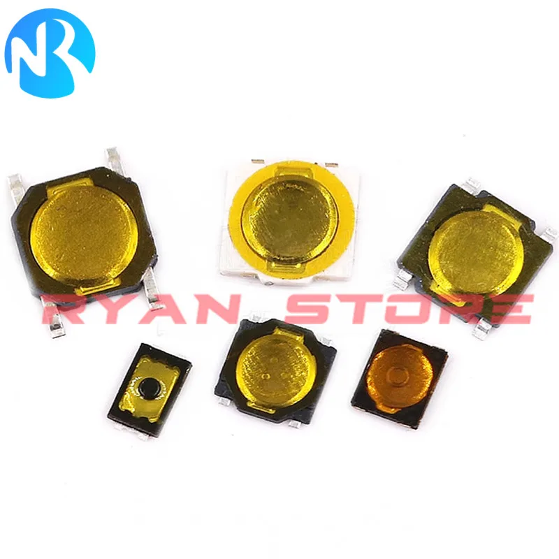 100 szt. Membranowy przycisk dotykowy Micro przełączniki taktowe 4 Pin 4*4*0.8mm SMD 4.8*4.8*0.55 3.7*3.7*0.35mm 3*2.6*0.6 4,5x4,5x0,5x0,55