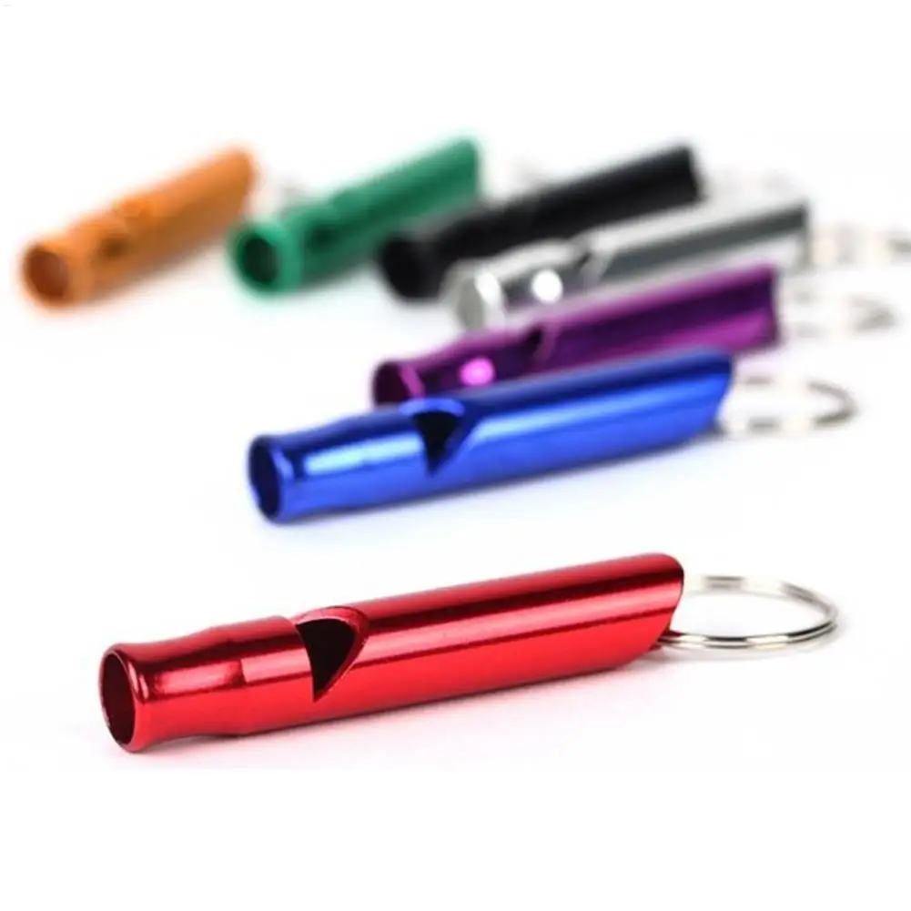 Outdoor Aluminum Alloy Small Whistle Portable Keychain Referee Whistle High Decibel Emergency Fire Training Survival Whistle