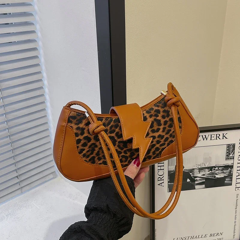 

Большая вместимость, новинка весны 2025, женские сумки на плечо из искусственной кожи с леопардовым принтом, модная универсальная сумка-тоут в стиле ретро Advanced Sense