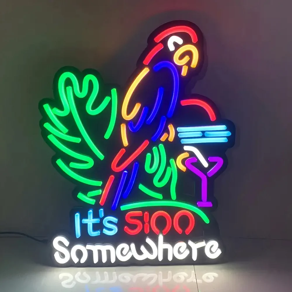 It's 5:00 Somewhere Neon Light Sign, Home Bar Pub Recreation, Room Game Lights,Windows Wall Signs,Party Birthday Bedroom Bedside