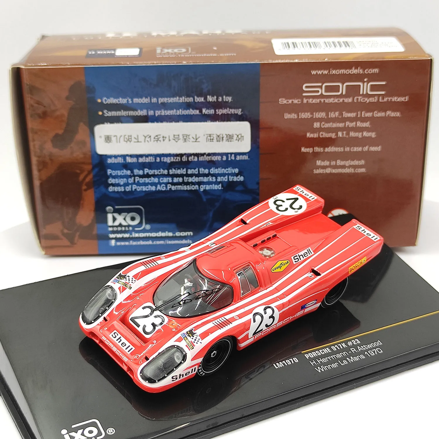 

Diecast IXO 1/43 Scale PORSCHE 917K #23 1970 24H Le Mans Racing Alloy Car Model Collectible Toy Gift Souvenir Display Ornament