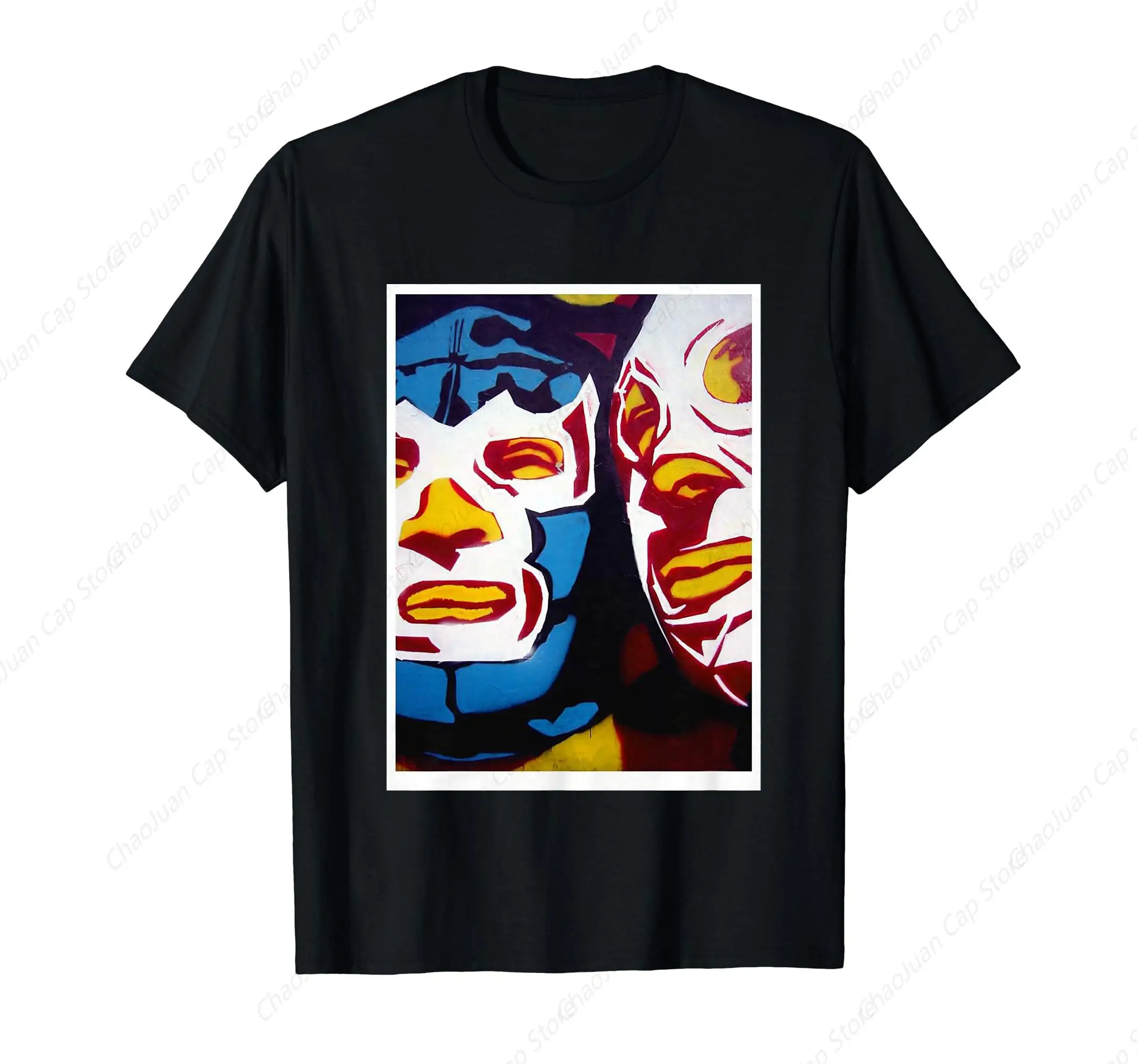 Mex-Art Demon Blue Lucha Libre Mexican Wrestler Legend T-Shirt