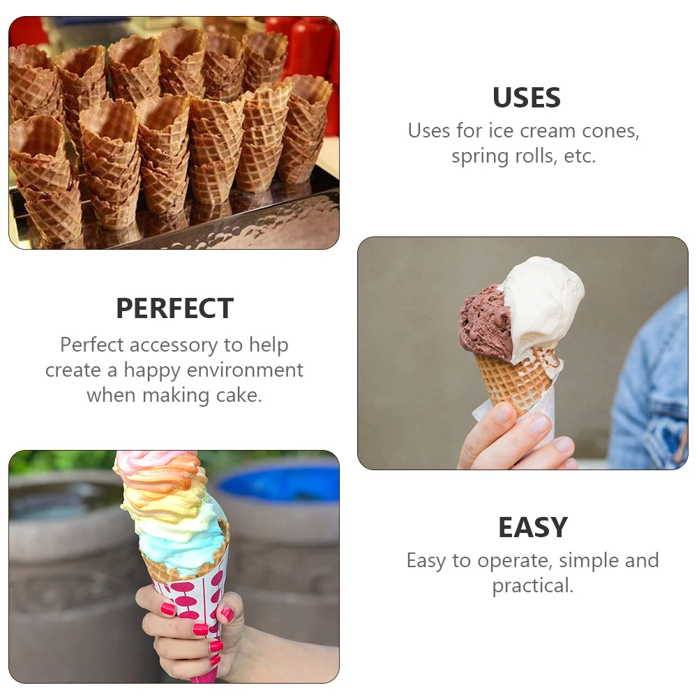 

2Pcs Ice Cream Cone Roller Egg Roll Maker Waffle Cone Shaper Easy Operation Beautiful Fashionable Desserts Egg Roll Maker