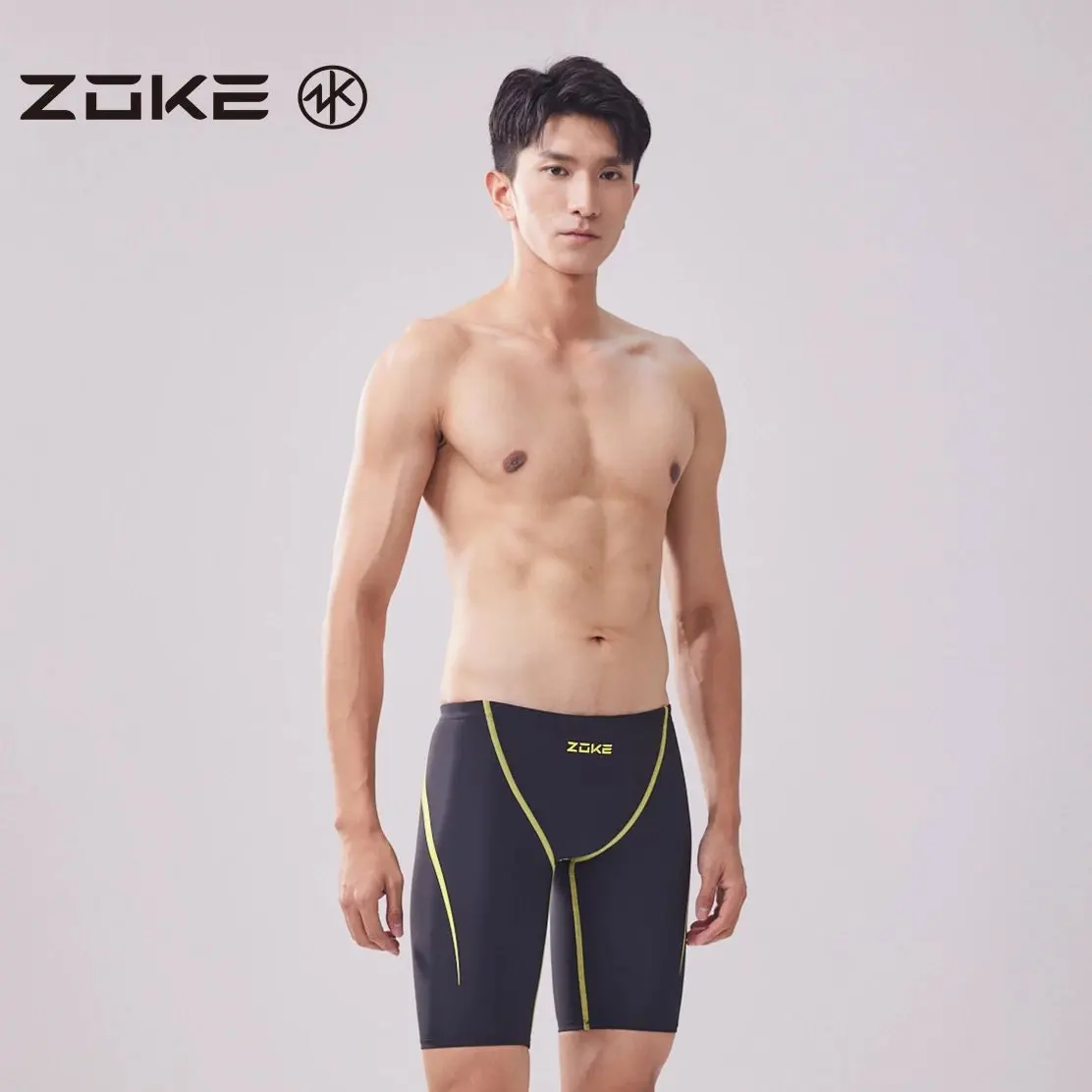 

ZOKE professional racing swim short men Chlorine Resistant swimming trunks durable waterproof professional training swim Jammer
