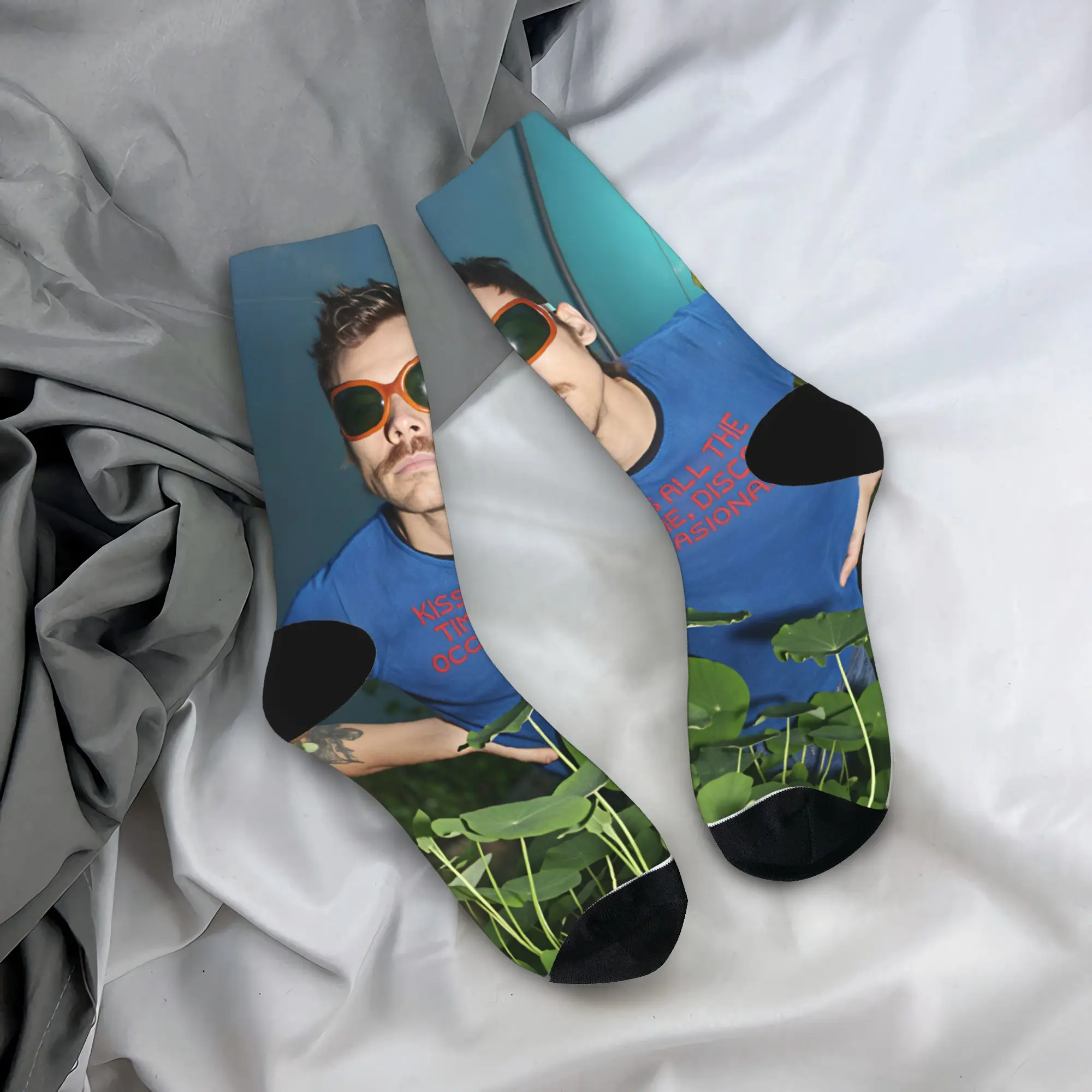 Harrys S-Styles Kiss Al the Time Stockings Elegant Socks Unisex Men Medium Soft Socks Spring Outdoor Sports Non Skid Socks