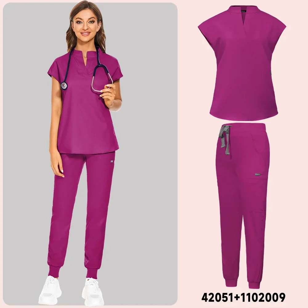 Uniformes médicaux minces pour femmes, vêtements de travail de laboratoire, accessoires d'infirmières, proporhospitalière, clinique dentaire, spa de beauté, salon