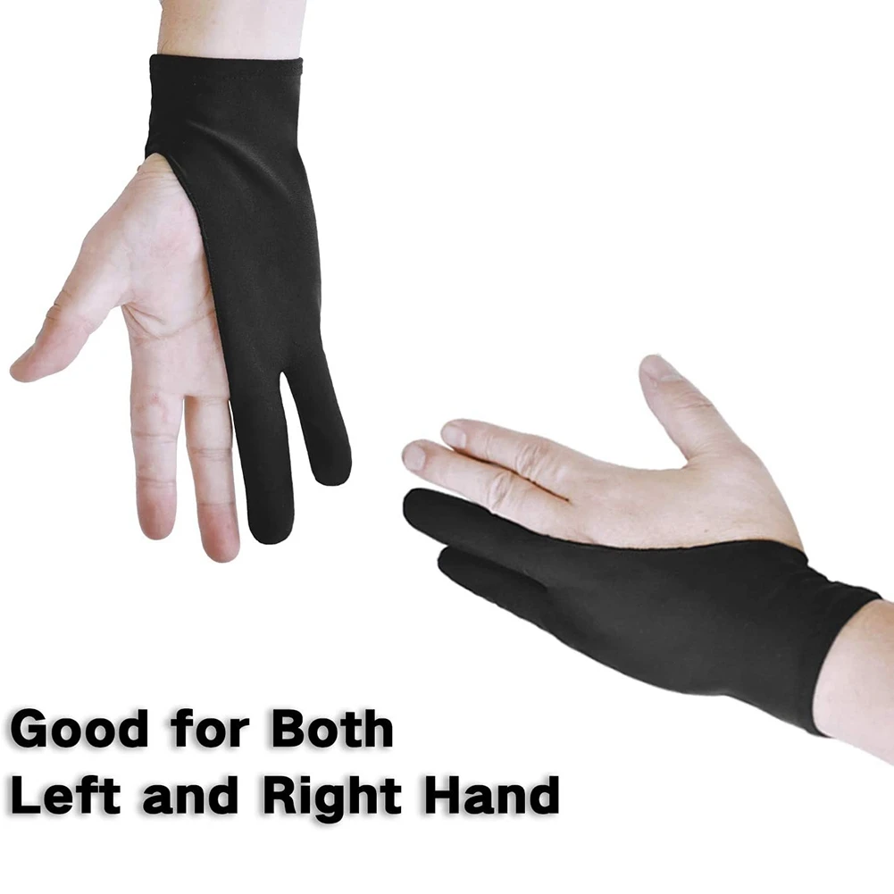 Two Finger Artist Glove 6PCS, Anti Smudge Drawing Glove for Graphic Tablet Painting Sketching Good (Medium)