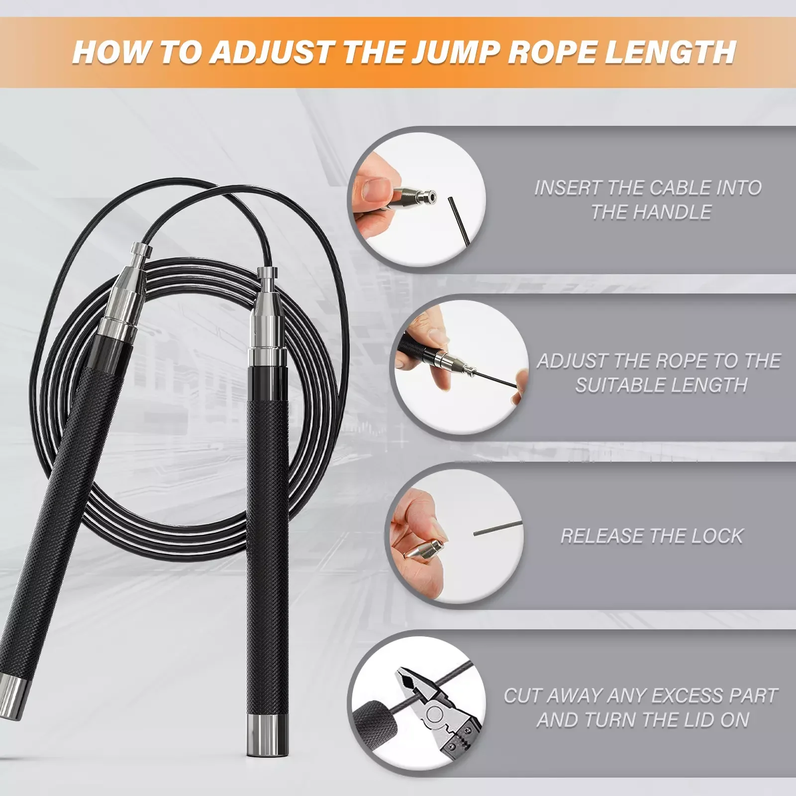 Double Bearing Self-locking Jump Rope Aerobics Portable Fitness Equipment Ropes To Jump Crossfit Boxing Exercise for Woman Man