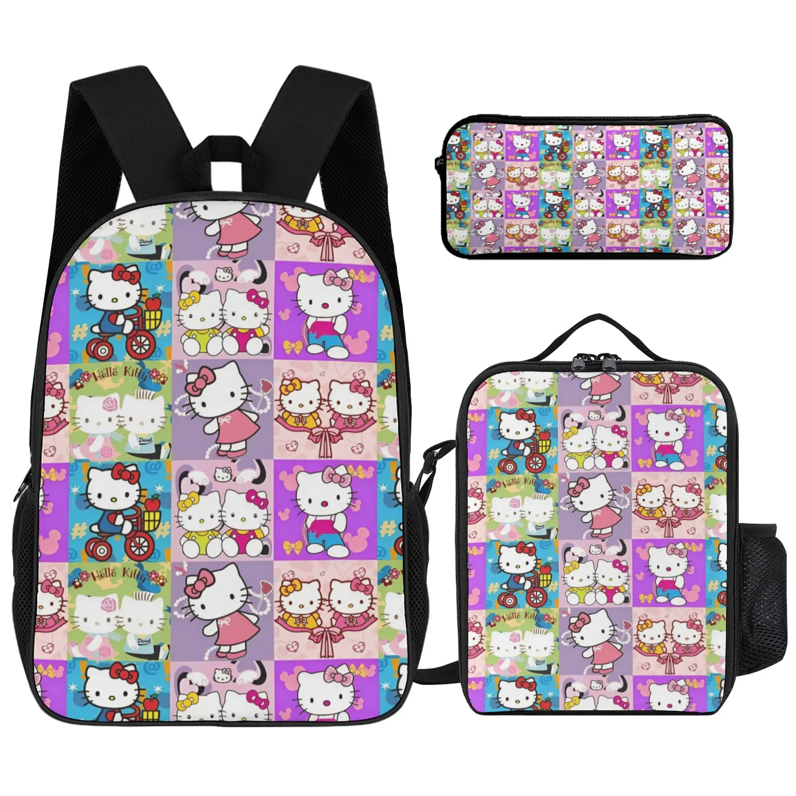 

Hello Kitty Sanrio Backpack Printed Book Bag Children School Backpack 17 Inch Pencil Case School Backpack Lunch Bag