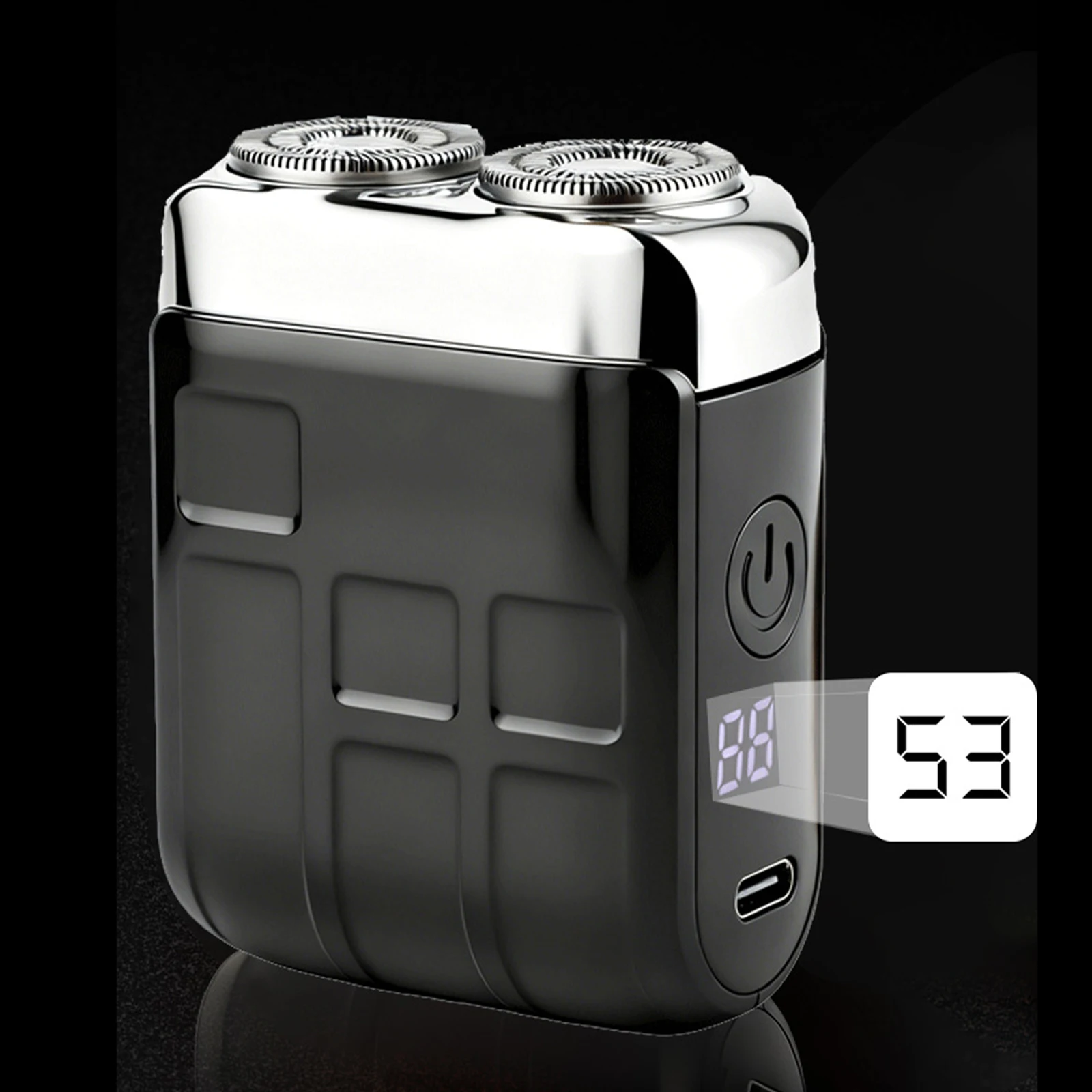Men Mini Electric Shaver Type-C Rechargeable Mini Beard Shaver with Smart LED Display 9000 RPM Blades Razor for Home Travel