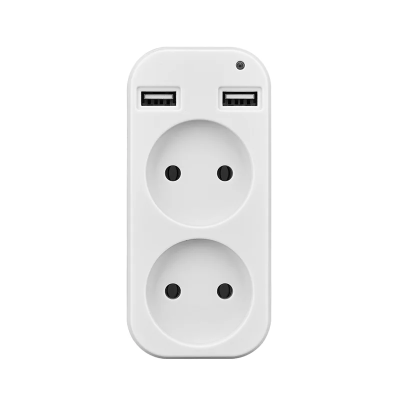 يمكن الاعتماد عليها-1 قطعة قابس تحويل النوع الأوروبي لشحن الهاتف منفذ USB مزدوج 5 فولت 2A USB Electrique Outleteu Plug