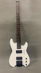 top-grade 4-string headless bass electric guitar, white body, black neck, high-end headless bridge, free shipping
