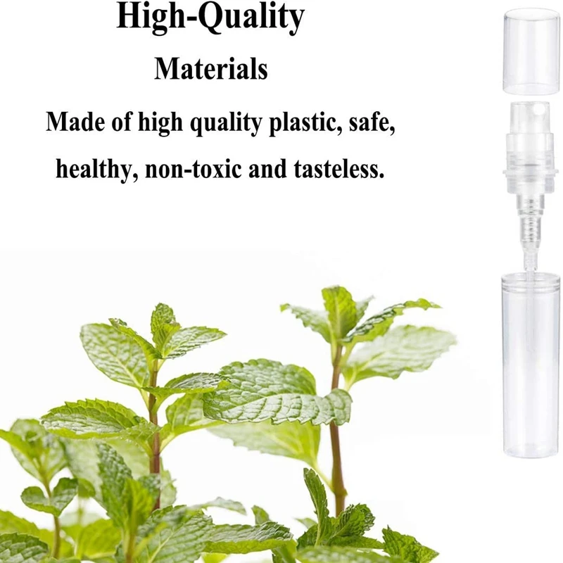 240Pcs Transparent Empty Spray Bottles 3Ml Plastic Mini Refillable Container Empty Cosmetic Containers